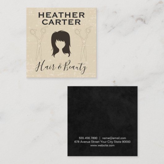 Moderne Haare und Schönheit | Salon Terminkarte (Vorne/Hinten)