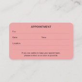 Moderne haarstylische Ernennung Visitenkarte (Rückseite)