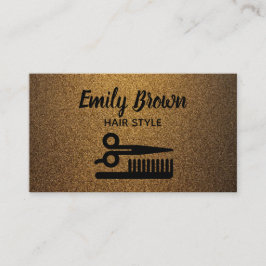 Moderne Haarstylistin aus schwarzem und goldenem K Visitenkarte