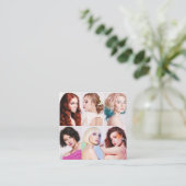 Moderne Haarstylistin-Fotos Quadratische Visitenkarte (Stehend Vorderseite)