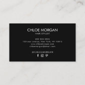 Moderne Haarstylistin-Schrift beige Visitenkarte (Rückseite)