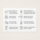Moderne Haarverlängerung Aftercare Advice Card (Rückseite)