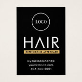 Moderne Haarverlängerung Aftercare Advice Card (Vorderseite)