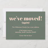 Moderne haben wir neue Zuhause in rosa grün versch Ankündigung (Vorderseite)