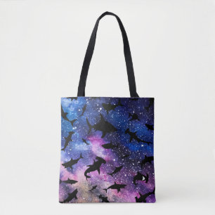 Moderne Hai Gefälle farbenfrohe Galaxie Weltraum Tasche