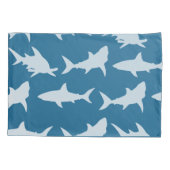 Moderne Hai-Silhouetten & Blau Kissenbezug (Rückseite)