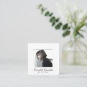 Moderne Hair Stylist Foto Business Card Quadratische Visitenkarte (Stehend Vorderseite)