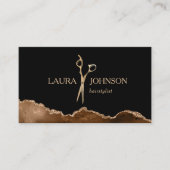 Moderne Hair Stylist Gold Scissour Business Card Visitenkarte (Vorderseite)
