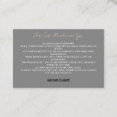 Moderne Hair/Wig/Bundles Grau Maintenance Card Visitenkarte (Rückseite)