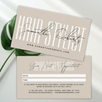 Moderne Hairstylist-Schrift-Typografie beige