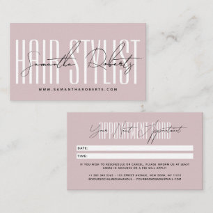 Moderne Hairstylist-Schrift-Typografie neutral ros Terminkarte