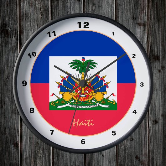 Moderne haitianische Flagge, haitianische Zuhause Runde Wanduhr