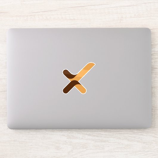 Moderne Häkchen-Letter X-Monogramm Aufkleber (Computer)