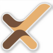 Moderne Häkchen-Letter X-Monogramm Aufkleber (Vorderseite)