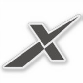 Moderne Häkchen-Letter X-Monogramm Aufkleber (Vorderseite)