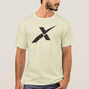 Moderne Häkchen-Letter X-Monogramm T-Shirt