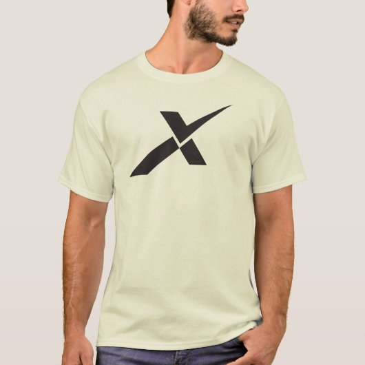 Moderne Häkchen-Letter X-Monogramm T-Shirt (Vorderseite)