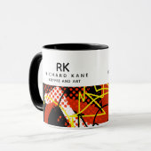 Moderne, halb Abstrakte Tasse mit Namen (Vorderseite Links)