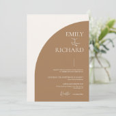 Moderne Halb-Arch-Hochzeit Einladung (Stehend Vorderseite)