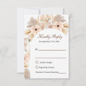 Moderne Halb-Bogen-Hochzeit mit Pampasgras RSVP Karte (Vorderseite)