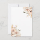 Moderne Halb-Bogen-Hochzeit mit Pampasgras RSVP Karte (Rückseite)