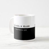 Moderne halb-schwarze, halbweiße Tasse mit Name (Vorderseite Links)