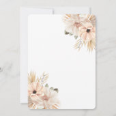 Moderne halbe Trockenbogen-Pampas Boho Natur Save The Date (Rückseite)