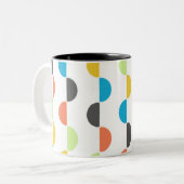 Moderne Halbkreise des mittleren Jahrhunderts Zweifarbige Tasse (Vorderseite Links)