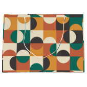 Moderne Halbkreise grün und orange aus der Mitte d Große Geschenktüte (Vorderseite)