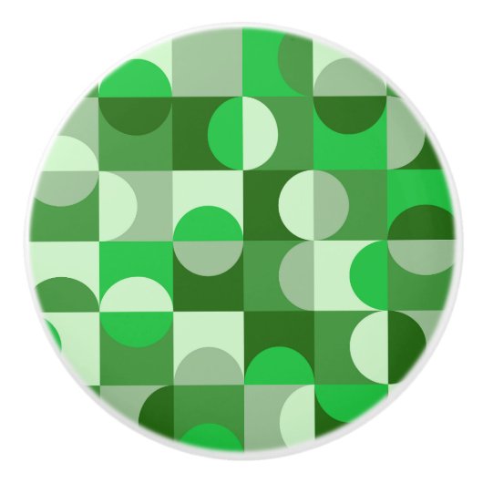 Moderne Halbkreise Muster Jade grün Keramikknauf (Vorderseite)