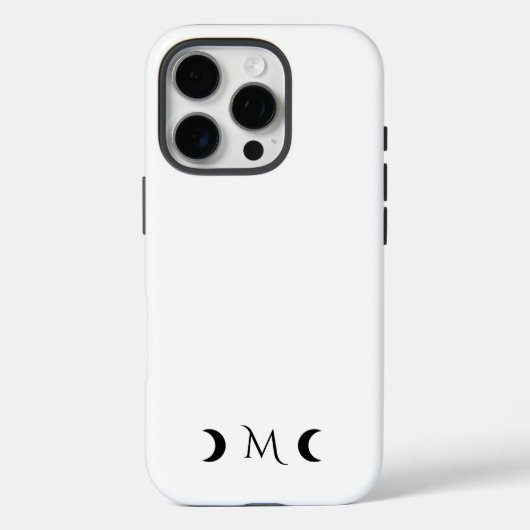 Moderne Halbmonde Schwarz-Weiß-Monogramm Case-Mate iPhone Hülle (Rückseite)