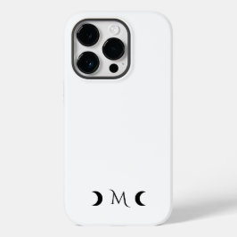 Moderne Halbmonde Schwarz-Weiß-Monogramm iPhone 16 Pro Hülle