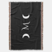 Moderne Halbmonde Schwarz-Weiß-Monogramm Decke (Vorderseite Vertikal)