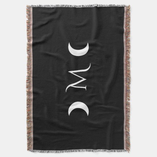 Moderne Halbmonde Schwarz-Weiß-Monogramm Decke (Vorderseite Vertikal)