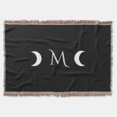 Moderne Halbmonde Schwarz-Weiß-Monogramm Decke (Vorderseite)