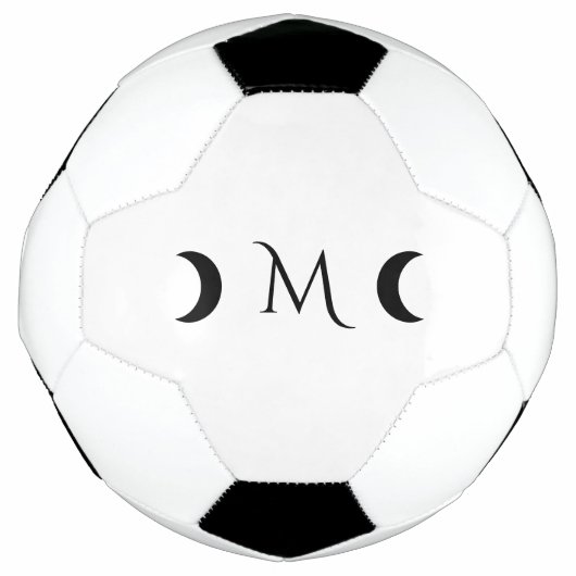 Moderne Halbmonde Schwarz-Weiß-Monogramm Fußball (Vorderseite)