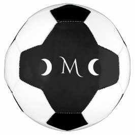 Moderne Halbmonde Schwarz-Weiß-Monogramm Fußball