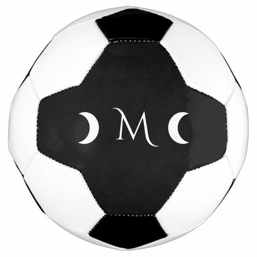 Moderne Halbmonde Schwarz-Weiß-Monogramm Fußball (Vorderseite)