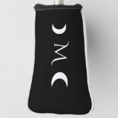 Moderne Halbmonde Schwarz-Weiß-Monogramm Golf Headcover (Rotieren 90)