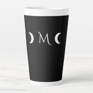 Moderne Halbmonde Schwarz-Weiß-Monogramm Milchtasse