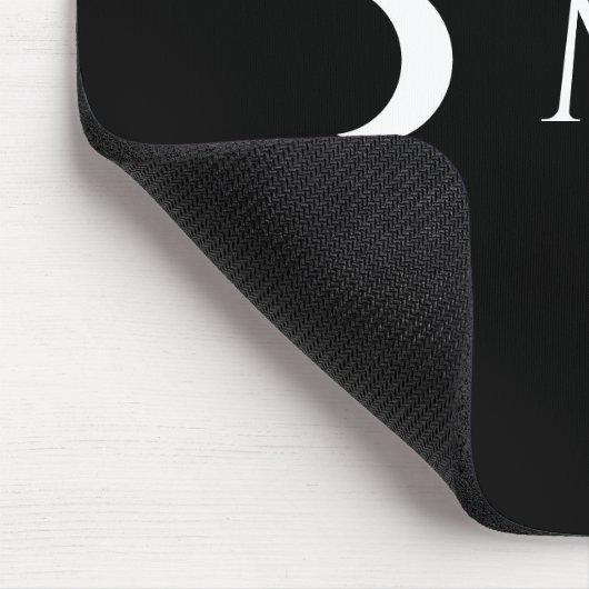 Moderne Halbmonde Schwarz-Weiß-Monogramm Mousepad (Ecke)