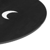 Moderne Halbmonde Schwarz-Weiß-Monogramm Schneidebrett (Ecke)