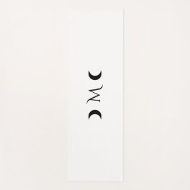 Moderne Halbmonde Schwarz-Weiß-Monogramm Yogamatte