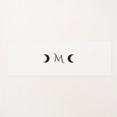 Moderne Halbmonde Schwarz-Weiß-Monogramm Yogamatte (Vorderseite (Horizontal))