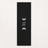 Moderne Halbmonde Schwarz-Weiß-Monogramm Yogamatte (Vorderseite)