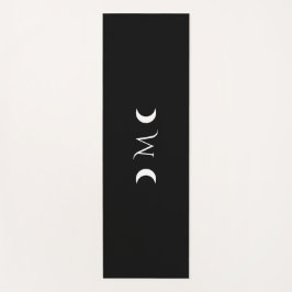 Moderne Halbmonde Schwarz-Weiß-Monogramm Yogamatte