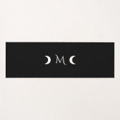 Moderne Halbmonde Schwarz-Weiß-Monogramm Yogamatte (Vorderseite (Horizontal))