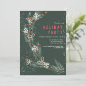 Moderne Halbweihnachtkieferndarstellung Einladung (Stehend Vorderseite)