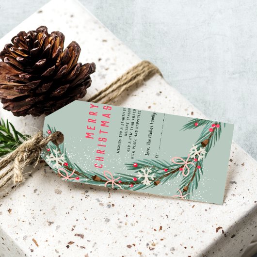 Moderne Halbweihnachtskriege grüne Darstellung Geschenkanhänger