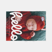 Moderne Hallo Geburtserklärung mit Foto Fleecedecke (Vorderseite (Horizontal))